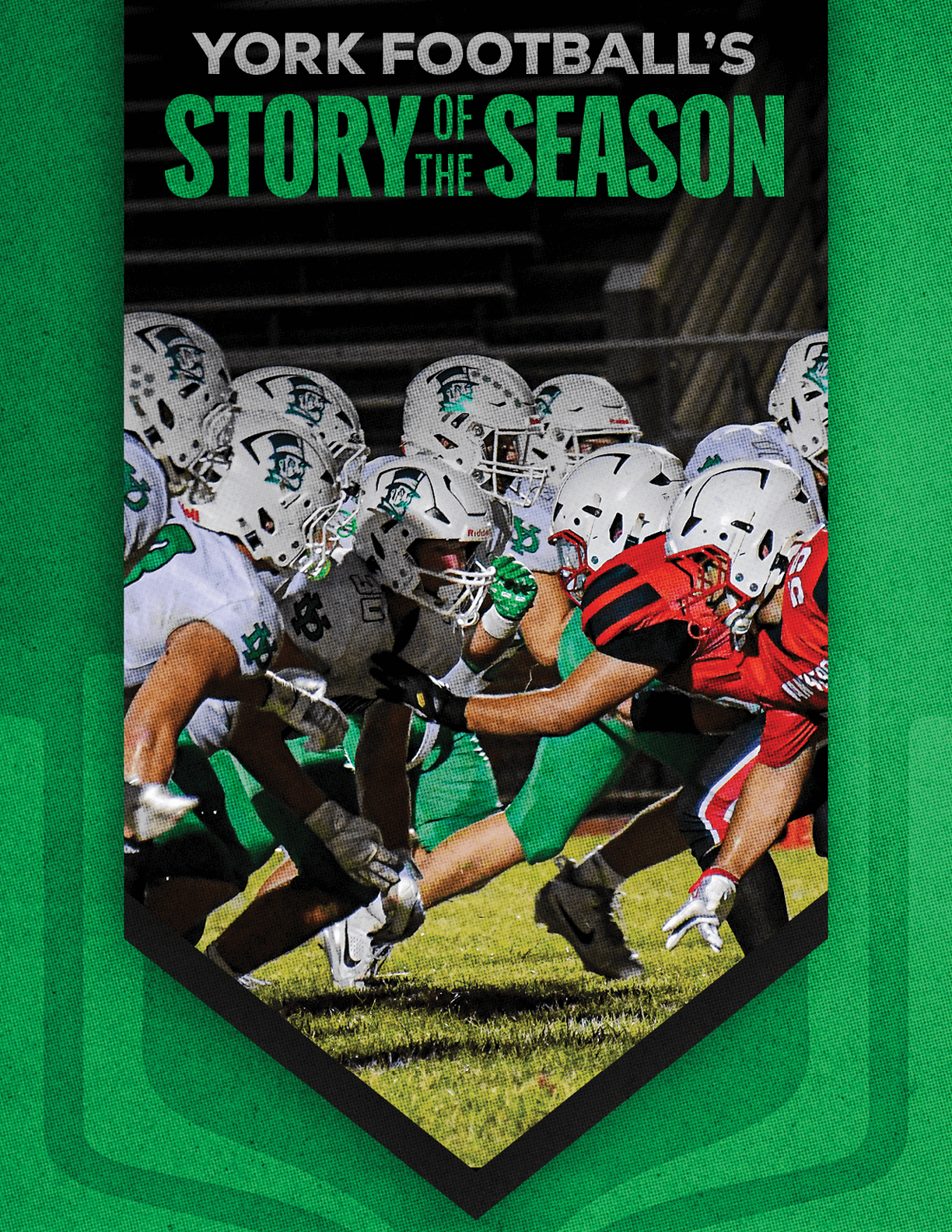 A group of football players huddled together. Description generated by AI