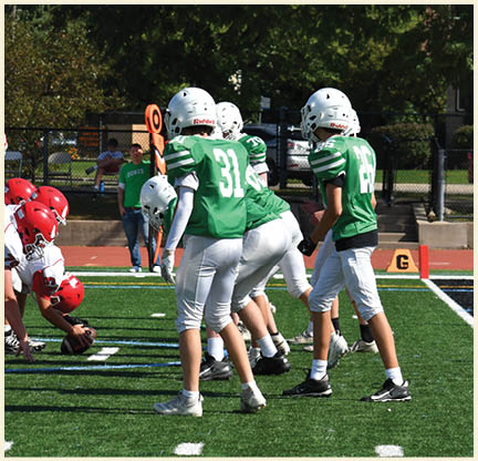 A football player is kicking a football on a field. Description generated by AI