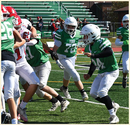 A football player is kicking a football on a field. Description generated by AI
