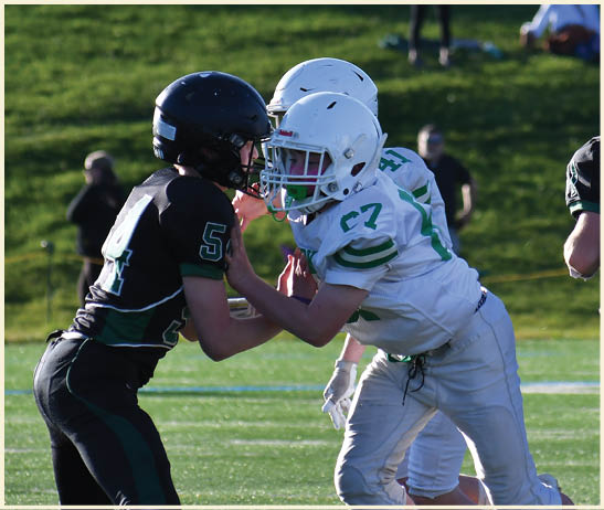 A football player is kicking a football on a field. Description generated by AI
