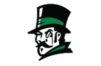 A green and gold eagle with the letters M and M on its chest. Description generated by AI
