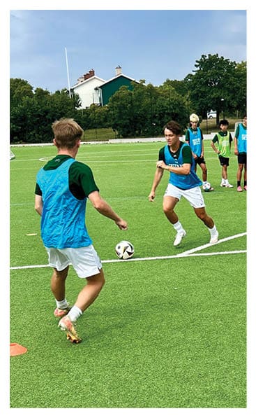 A young man wearing a football jersey with the name Vista on the back. AI generated content