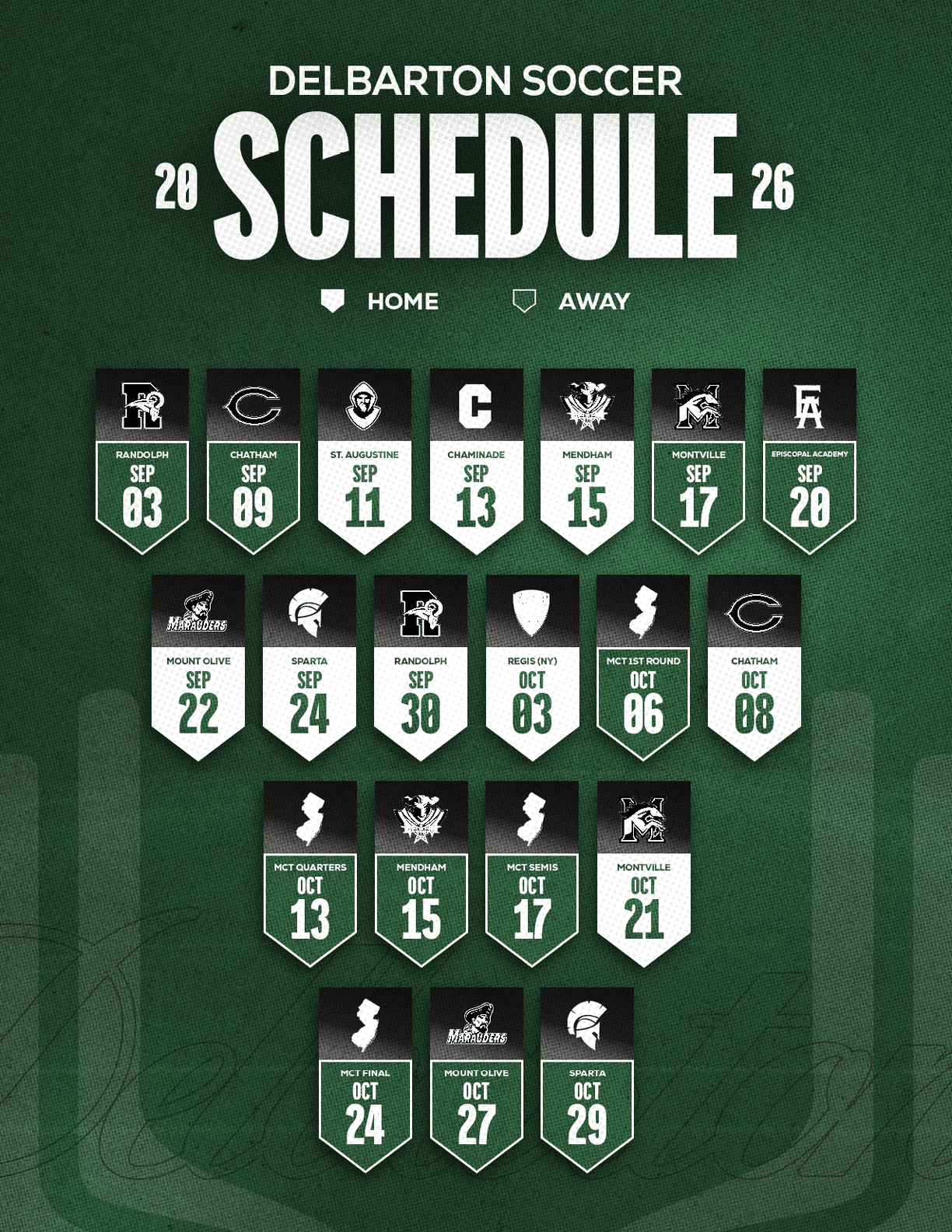 A red and white schedule for Sun Prairie East Football. Description generated by AI