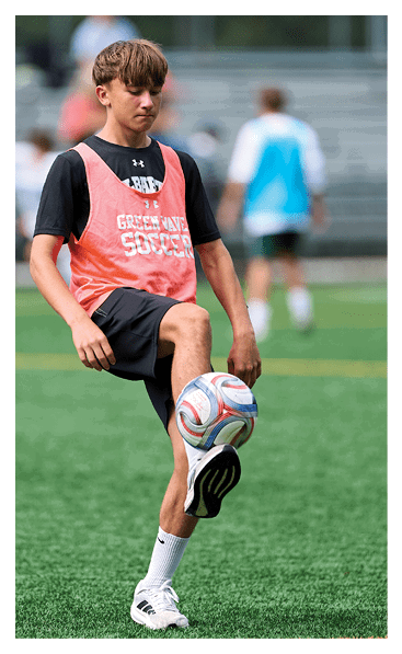 A young man wearing a football jersey with the name Vista on the back. AI generated content
