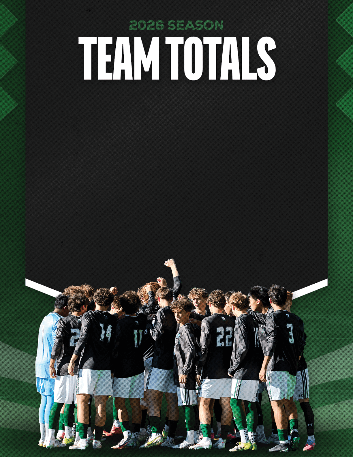 A group of football players standing on the field. Description generated by AI