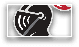 A black and red shield with a spike on top. Description generated by AI
