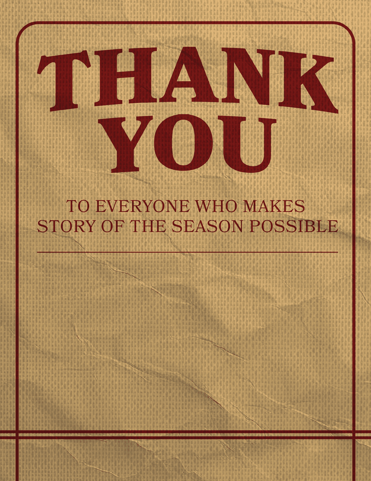 A brown paper bag with a red border and the words “Thank You" written on it. Description generated by AI