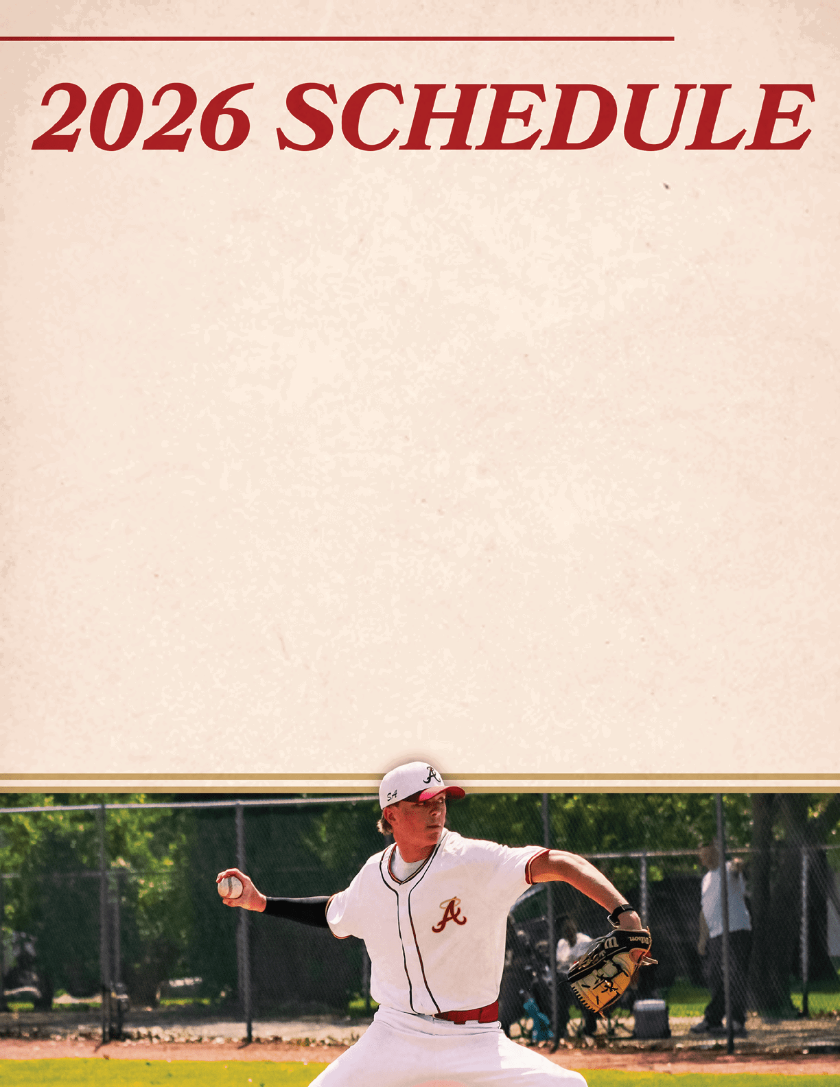 A baseball player in a white and red uniform is pitching a ball. Description generated by AI