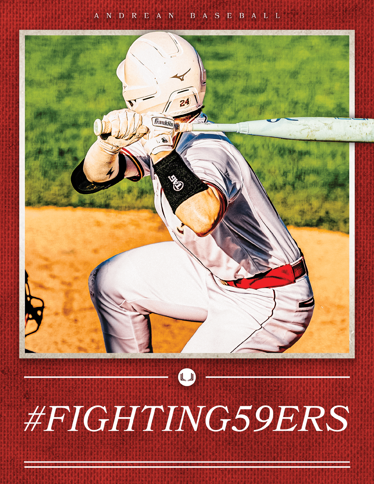 A baseball player is swinging a bat, with his back facing the camera. AI generated content