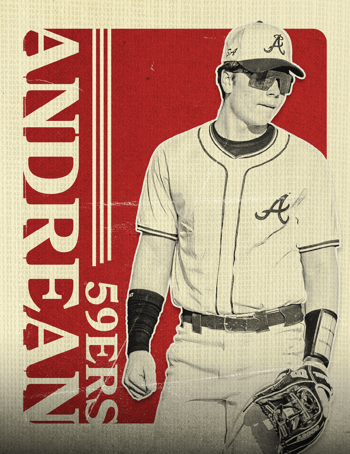 A baseball player wearing a white uniform. Description generated by AI
