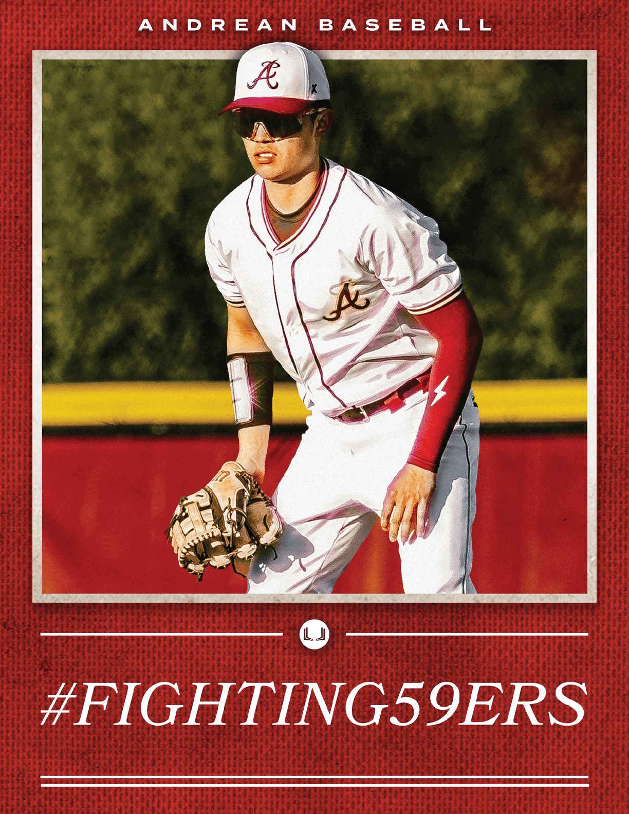 A baseball player wearing a white uniform with a red stripe. Description generated by AI