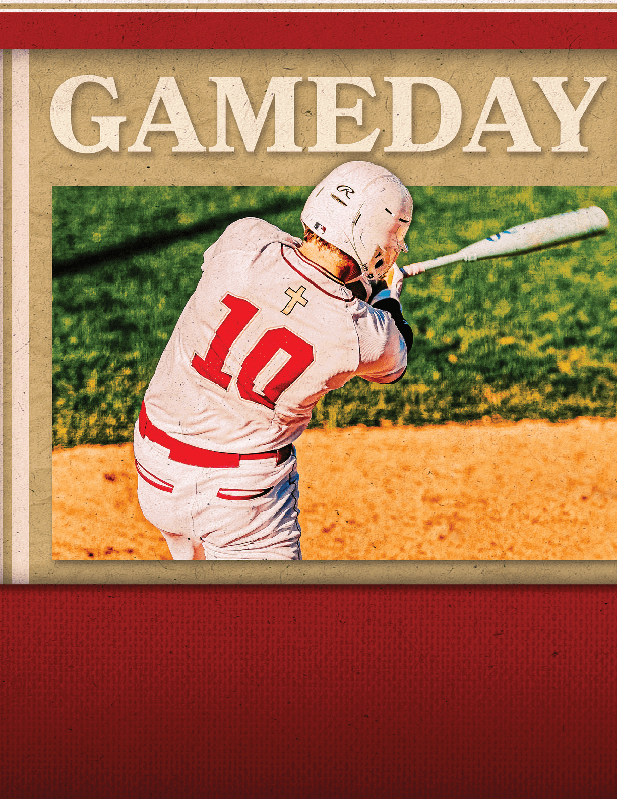 A baseball player swinging a bat. Description generated by AI