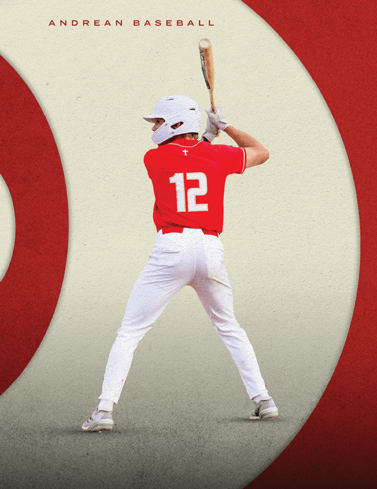 A baseball player in a red jersey with the number 12 on it. Description generated by AI