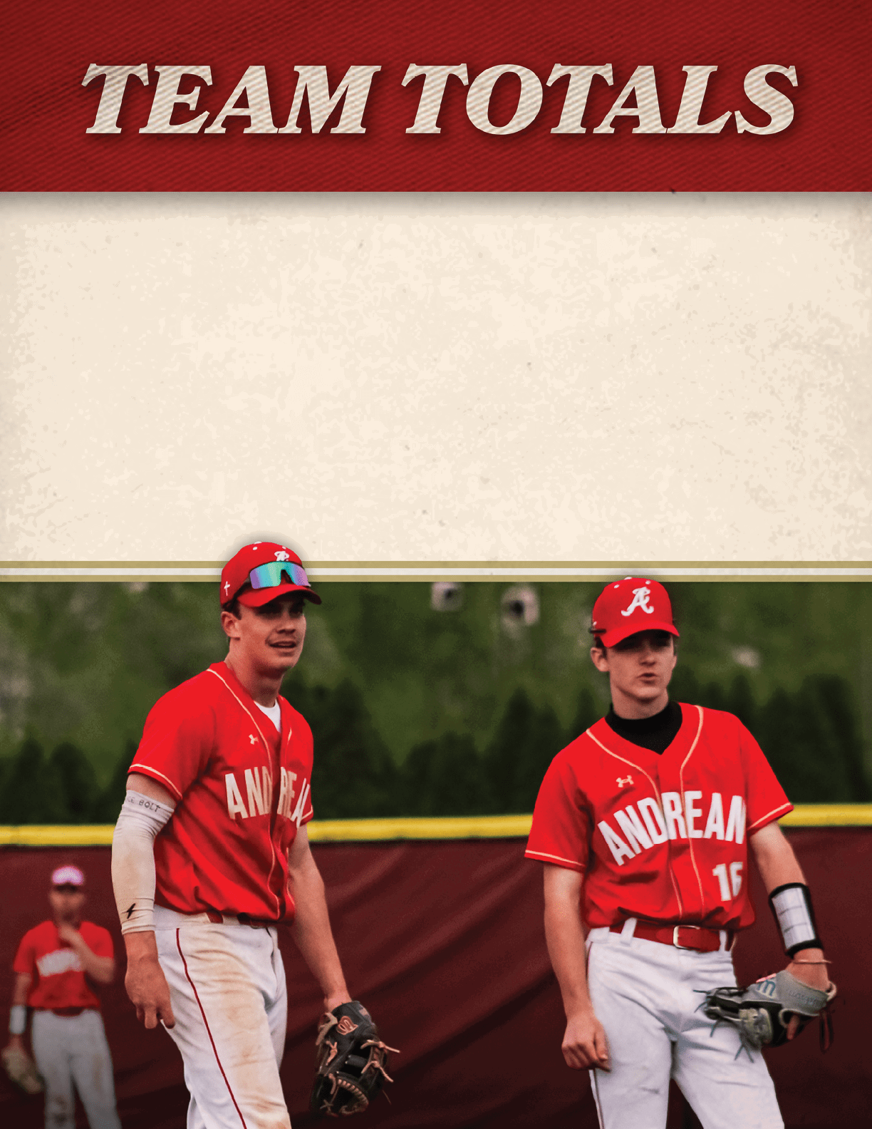 Two baseball players wearing red and white uniforms. Description generated by AI