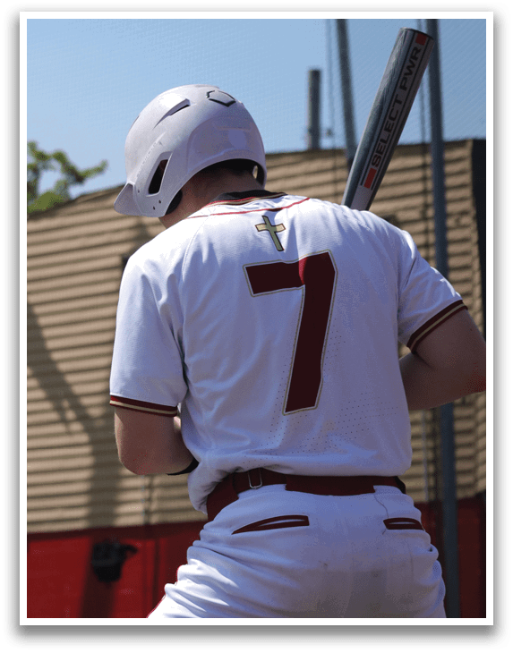A baseball player in a white uniform with the number 7 on the back. Description generated by AI