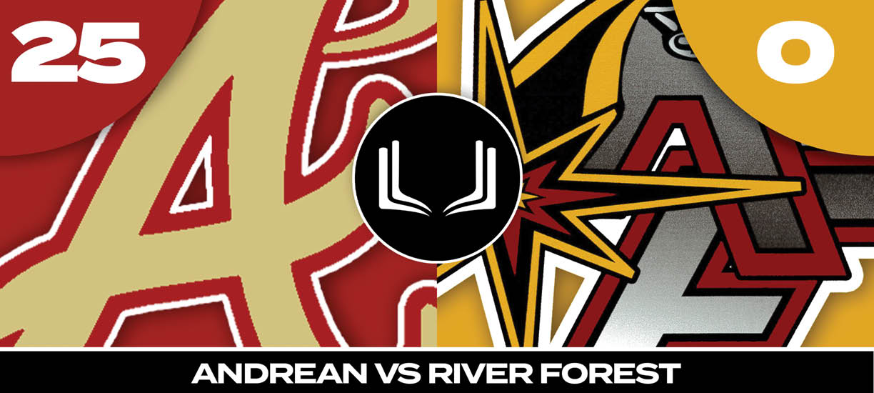 A logo for the game of Andrian vs River Forest. Description generated by AI