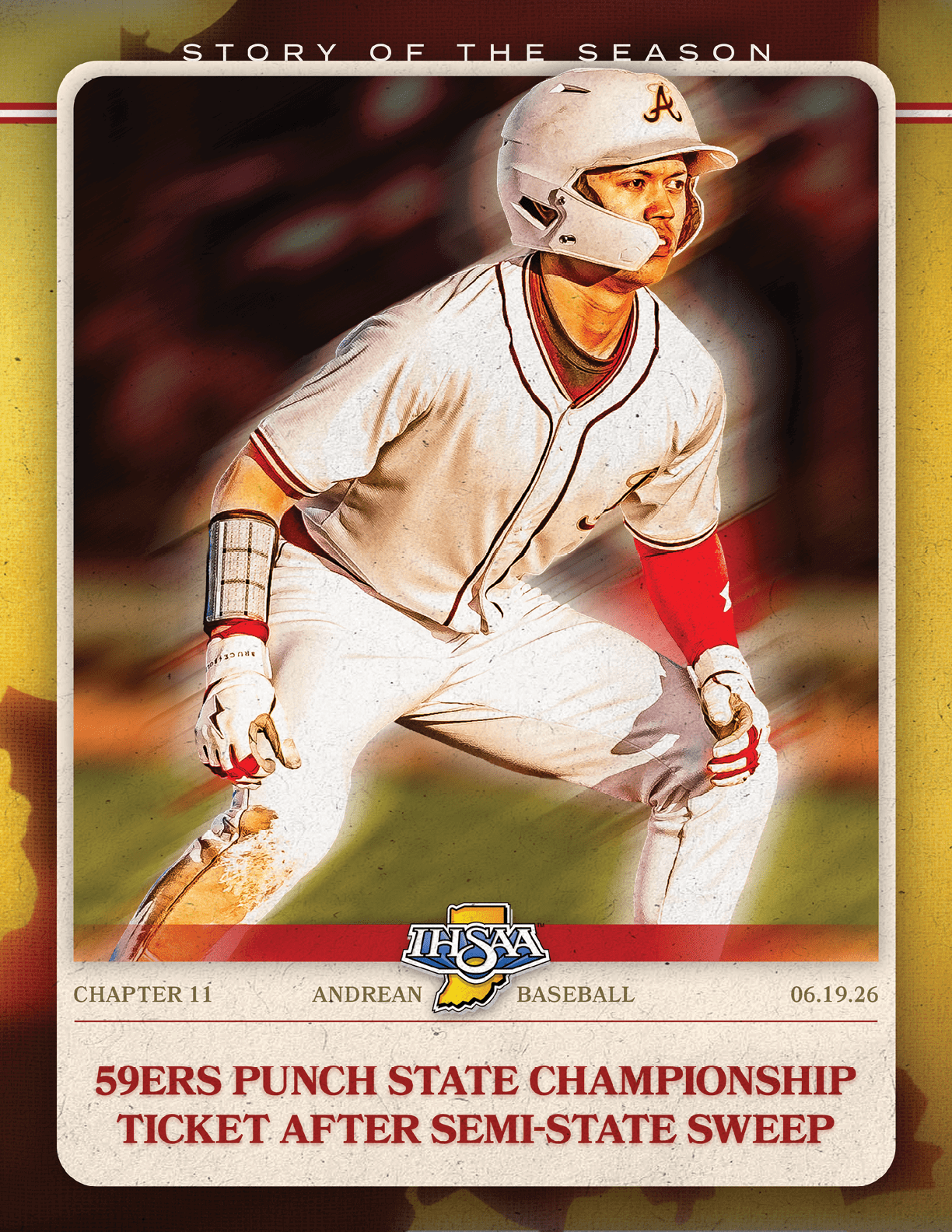 A baseball player wearing a white uniform. Description generated by AI