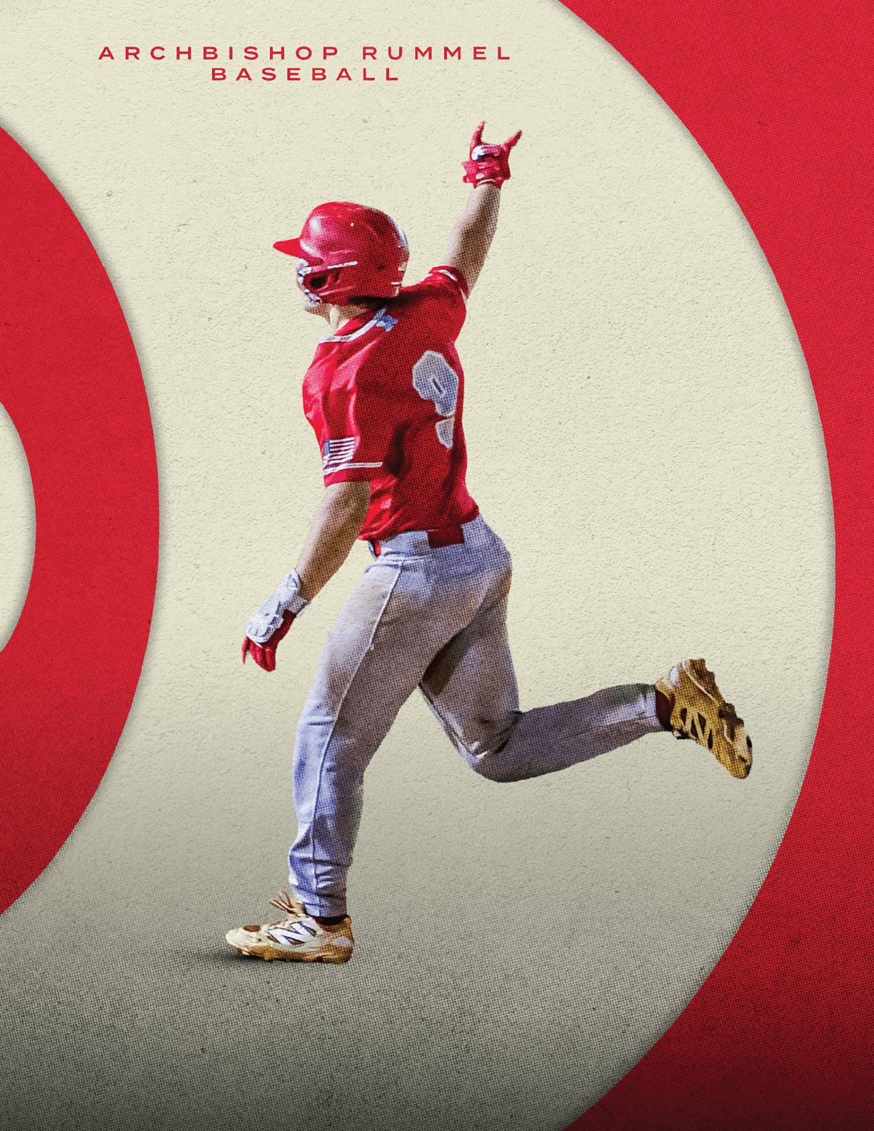 A baseball player in a red jersey and white pants is running on the field. AI generated content