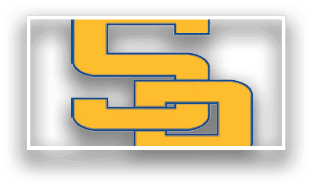 A yellow and blue logo for a sports team. AI generated content