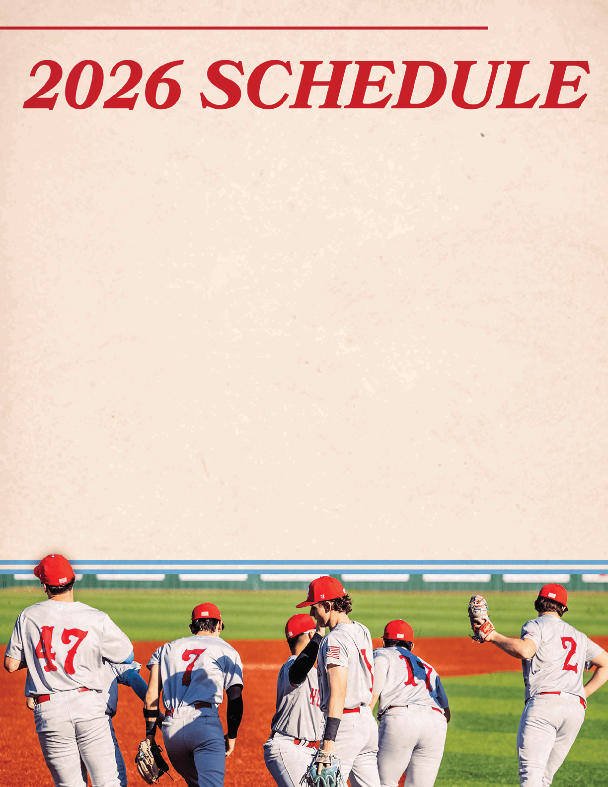 A group of baseball players wearing red and white uniforms are walking off the field. AI generated content