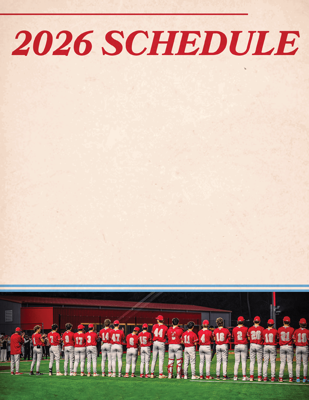 A group of baseball players in red uniforms are standing on a field. AI generated content