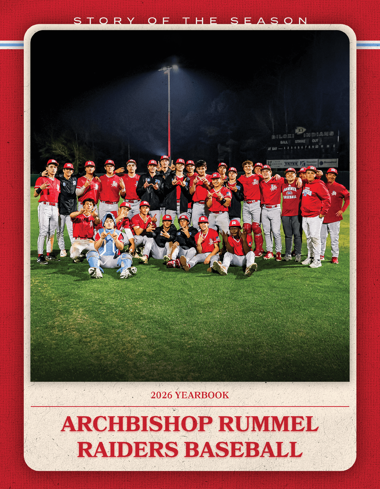 A group of baseball players posing for a photo. Description generated by AI