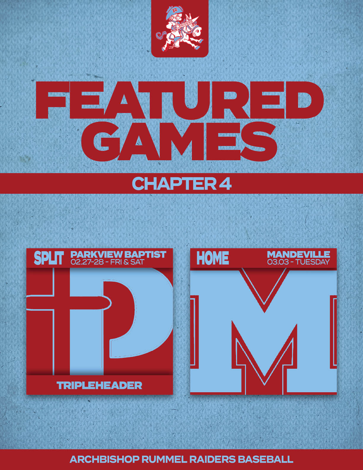 A red and blue sign that says “Featured Games Chapter 4". Description generated by AI