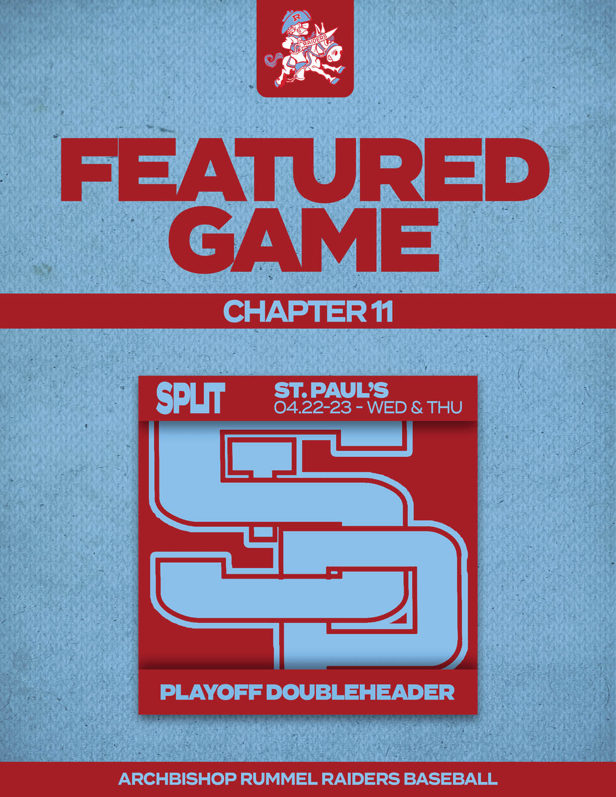 A poster advertising a baseball game. Description generated by AI