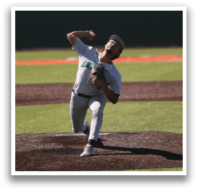 A baseball player in a white shirt and grey pants is pitching a ball on a field. AI generated content