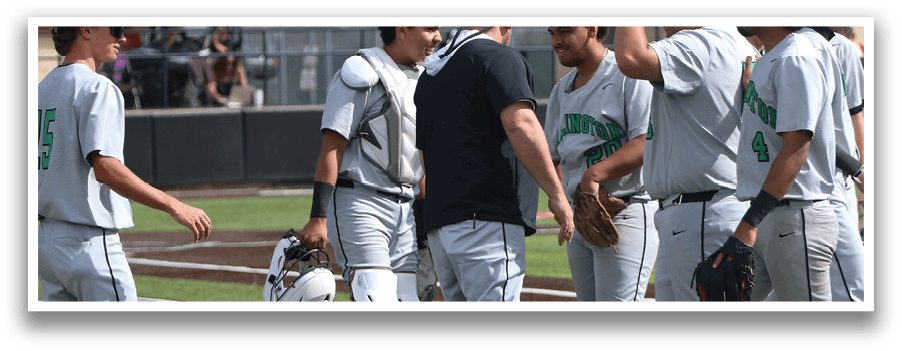 A group of baseball players wearing grey uniforms are standing on a field. They are shaking hands and congratulating each other. AI generated content