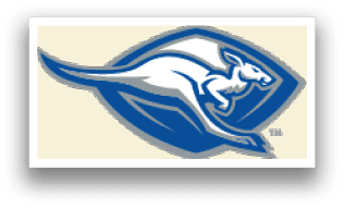 A logo for a sports team featuring a blue and white animal. AI generated content