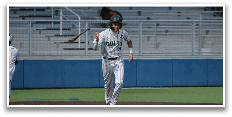 A baseball player is running to first base, wearing a green and white uniform. AI generated content