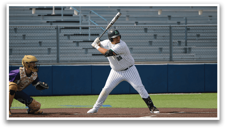 A baseball player is swinging a bat at a ball. AI generated content