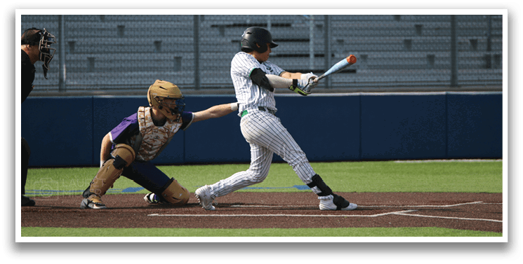 A baseball player is swinging a bat, attempting to hit the ball. AI generated content