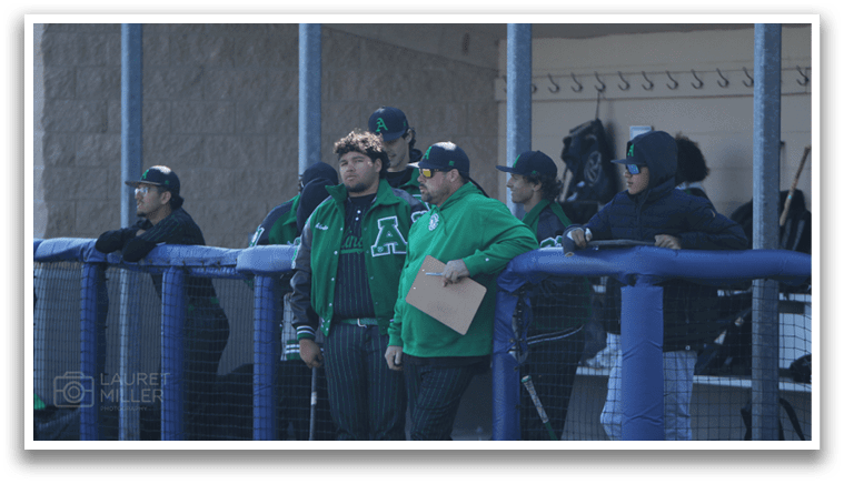 A group of people are standing on a baseball field. AI generated content