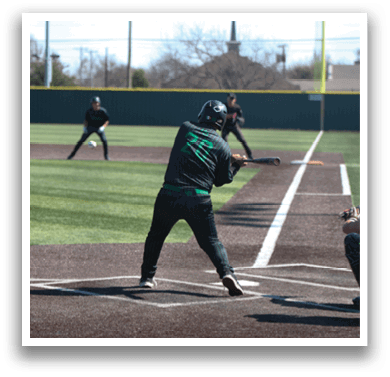 A baseball player is swinging a bat at a ball during a game. AI generated content