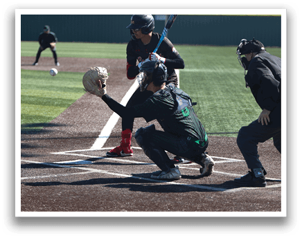 A baseball player is kneeling down to catch a ball. AI generated content