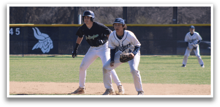 Two baseball players on a field, one wearing a black shirt and the other wearing a white shirt. AI generated content