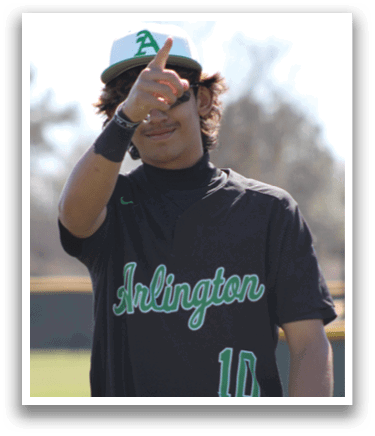 A baseball player wearing a black and white uniform with the number 10 on the back, giving a thumbs up. AI generated content