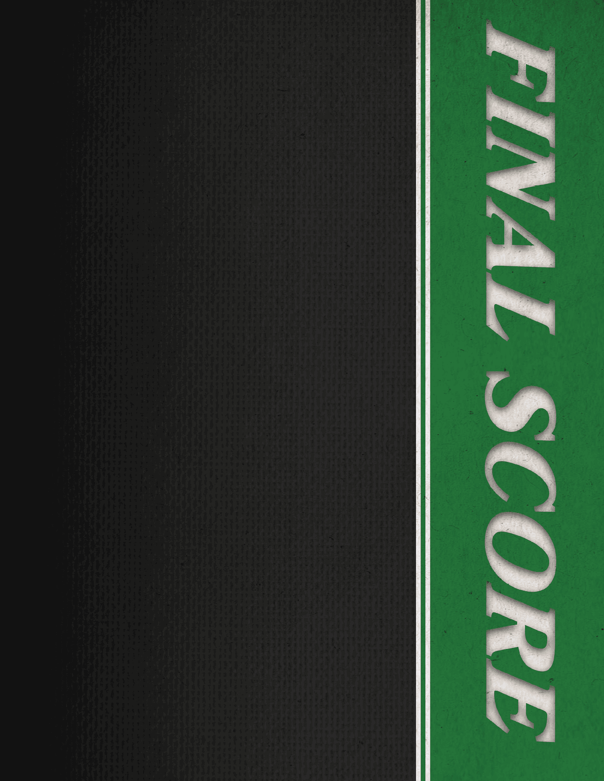 A green and black striped banner with the words “Final Score" written on it. AI generated content