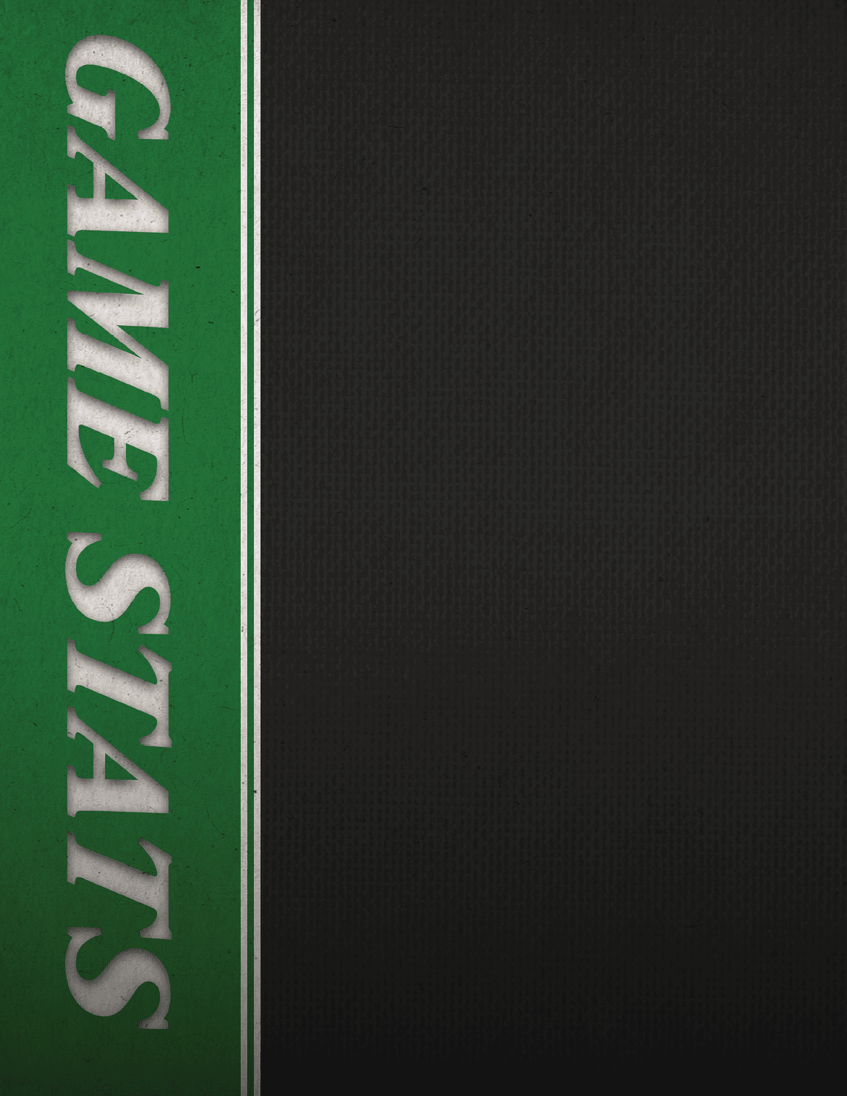 A black and green striped sign with the word game on it. AI generated content