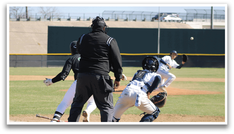 A baseball player is sliding into home plate while the catcher is trying to tag him out. The umpire is also present, watching the play closely. AI generated content