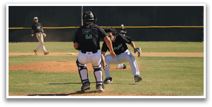 A baseball player is running towards a base while another player tries to catch the ball. AI generated content