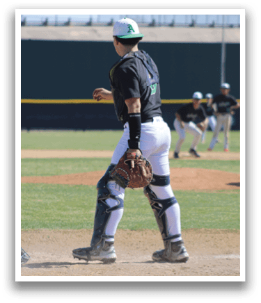 A baseball player in a black shirt and white pants is standing on the field with his glove on, ready to catch the ball. AI generated content