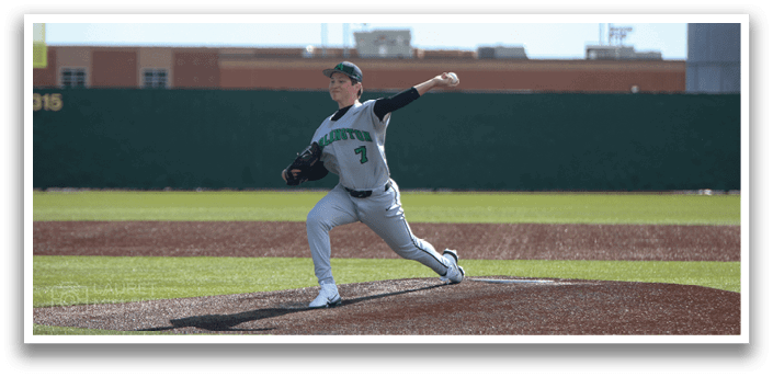 A baseball player in a grey and green uniform is pitching a ball on a field. AI generated content