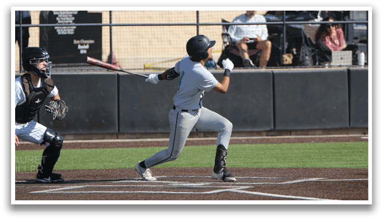 A baseball player is swinging a bat, attempting to hit a ball. AI generated content
