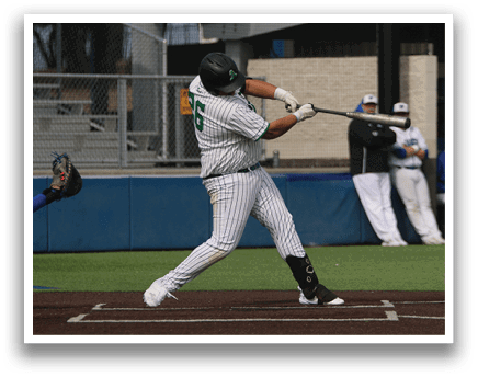 A baseball player is swinging a bat at a ball. AI generated content