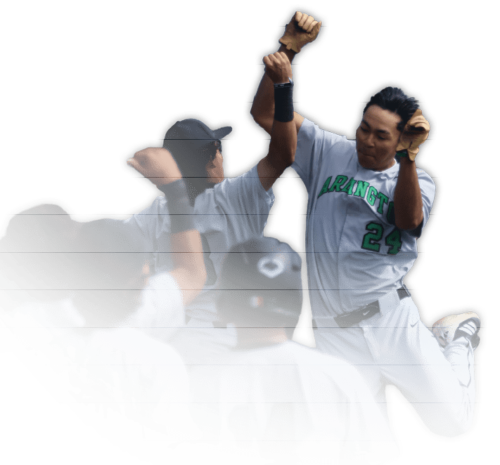 A group of baseball players celebrating a win. AI generated content