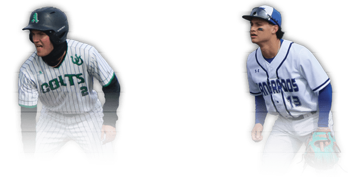 Two baseball players in uniforms are standing next to each other. AI generated content