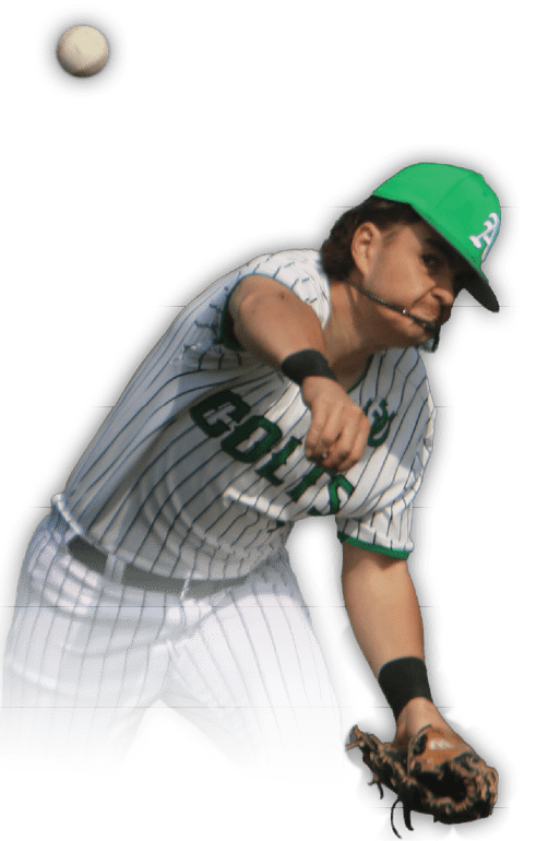 A baseball player in a green hat and striped uniform is throwing a ball. AI generated content